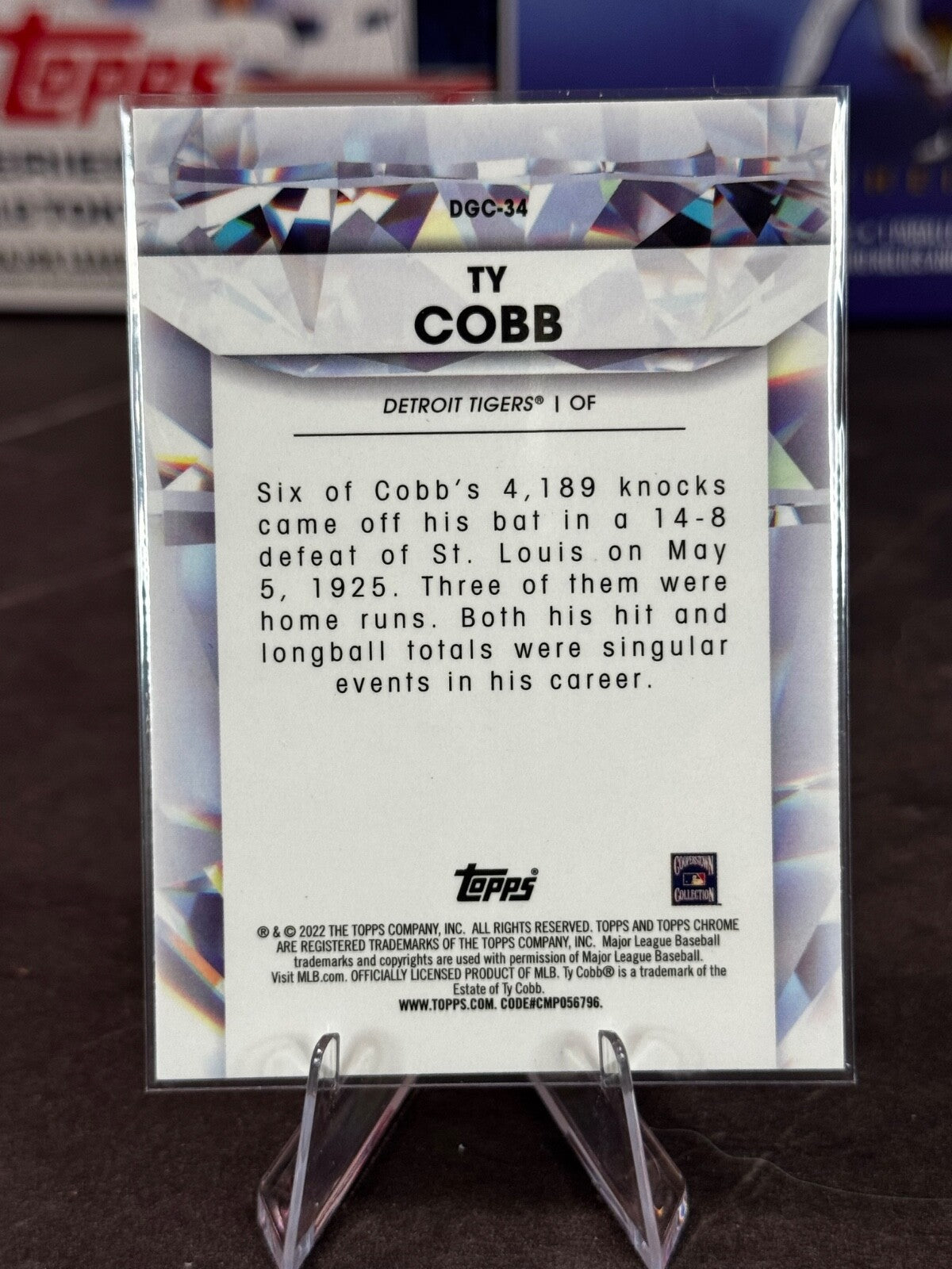 2022 Topps Chrome Update Series - Diamond Greats Chrome Ty Cobb #DGC-34