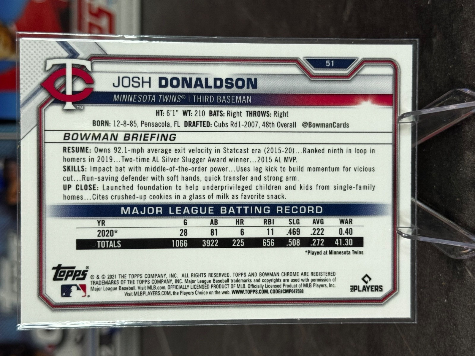 2021 Bowman Chrome - Josh Donaldson #51