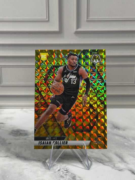 2024-25 Panini Mosaic - Rookies Isaiah Collier #222 Reactive Yellow Prizm (RC)