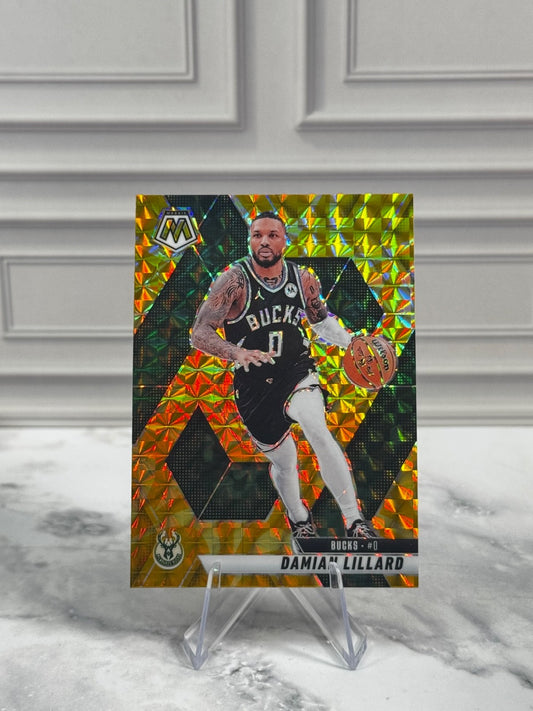 2024-25 Panini Mosaic - Damian Lillard #155 Reactive Yellow Mosaic Prizm