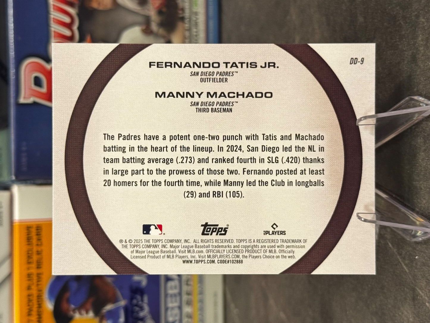 2025 Topps Series 2 - #DD-9 Dynamic Duos Fernando Tatis Jr./Manny Machado PADRES