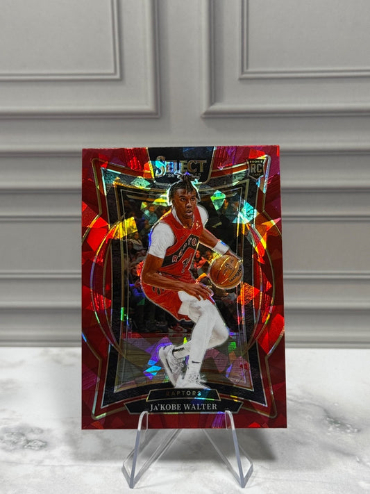 2024-25 Panini Select - Concourse Ja'Kobe Walter #96 Red Cracked Ice Prizm (RC)