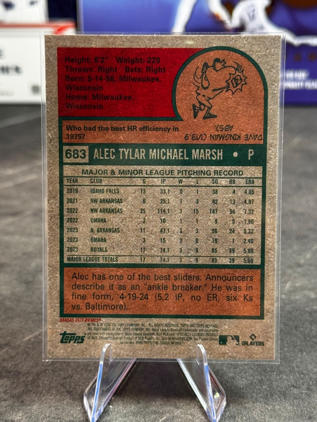 2024 Topps Series 1 - Alec Marsh #163 Purple Refractor (RC)