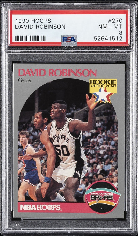 1990 Hoops - Rookie of the Year #270 David Robinson PSA 8