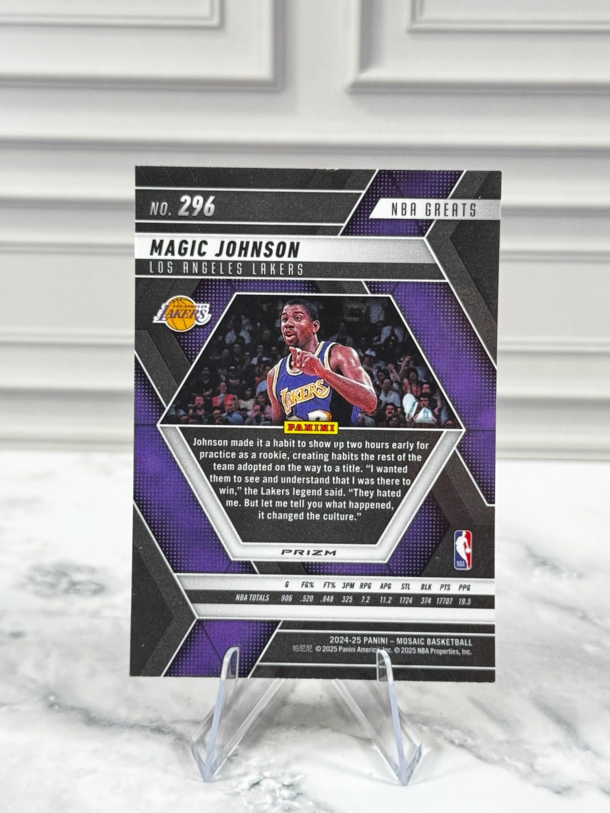 2024-25 Panini Mosaic - NBA Greats Magic Johnson #296 Reactive Yellow Prizm