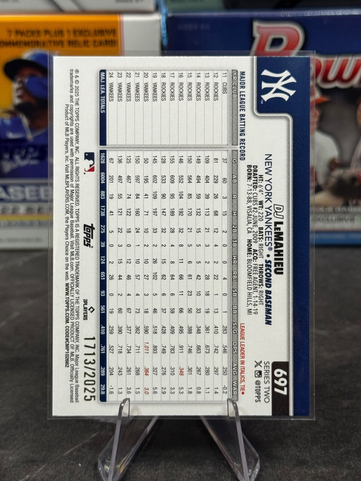 2025 Topps Series 2 - #697 DJ LeMahieu Gold /2025