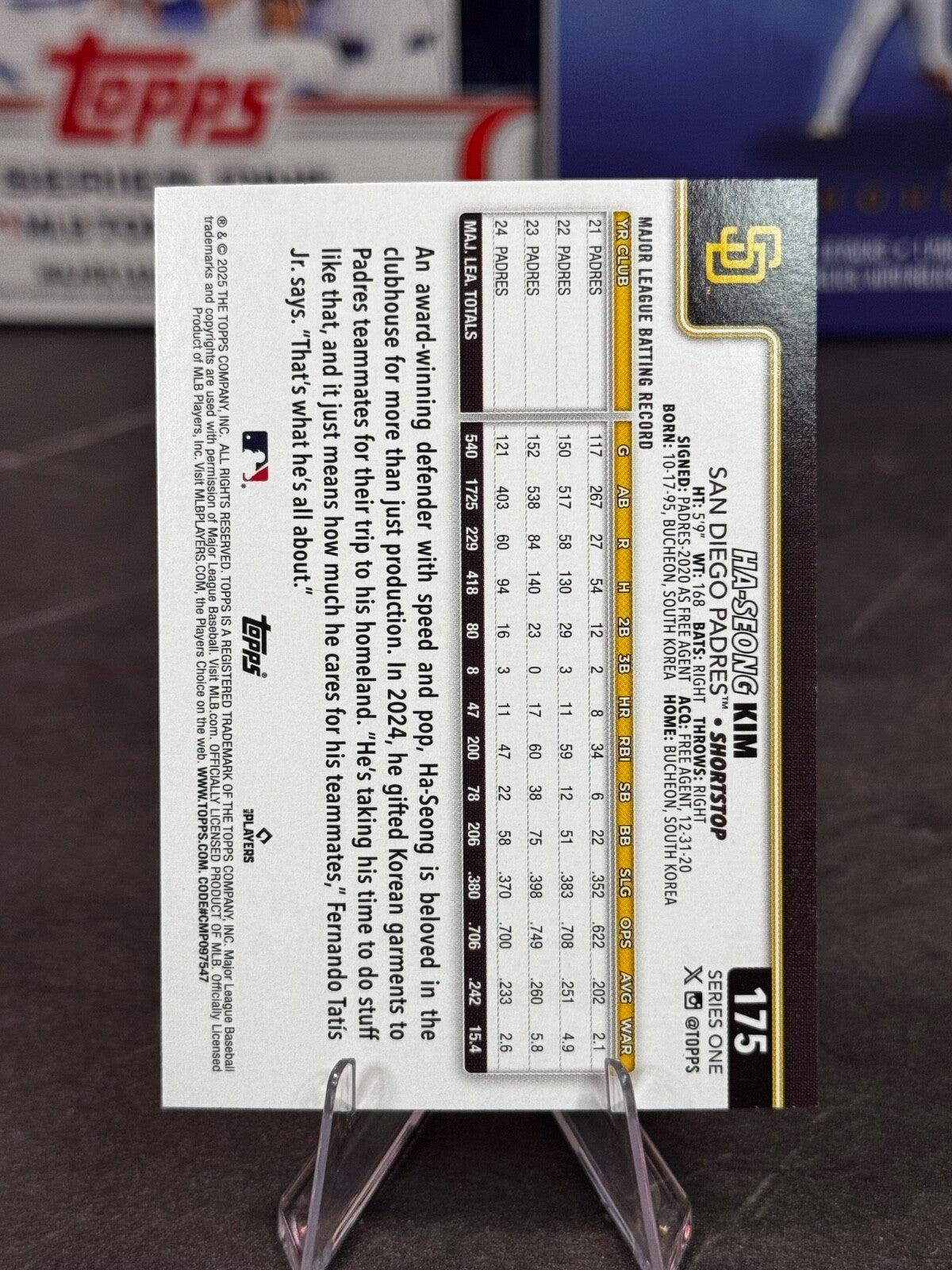 2025 Topps Series 1 - Ha-Seong Kim #175 Sandglitter