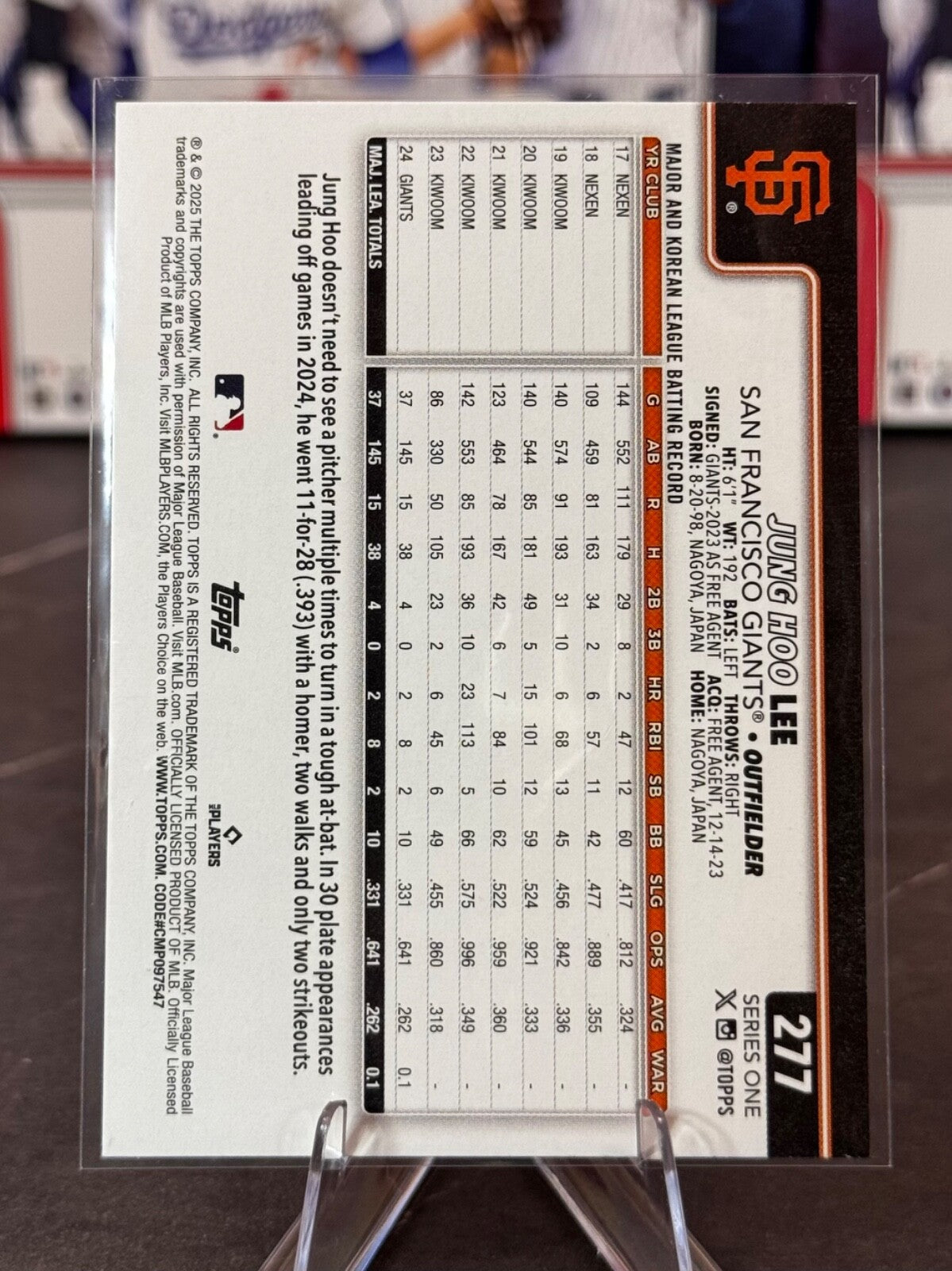 2025 Topps Series 1 - Jung-Hoo Lee #277 Holofoil