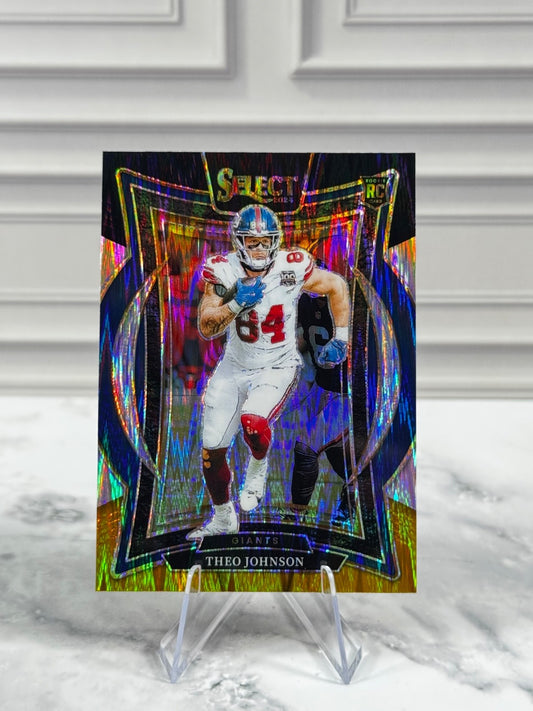 2024 Panini Select - Concourse Theo Johnson #96 Green & Yellow Shock Prizm (RC)