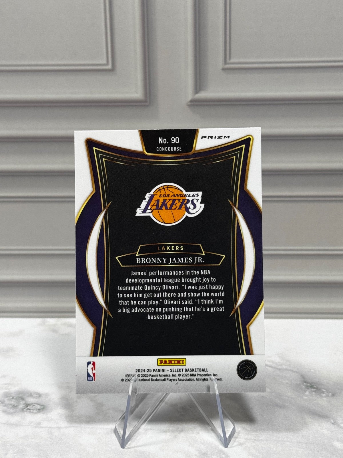 2024-25 Panini Select - Concourse Bronny James #90 Tri-Color Prizm (RC)
