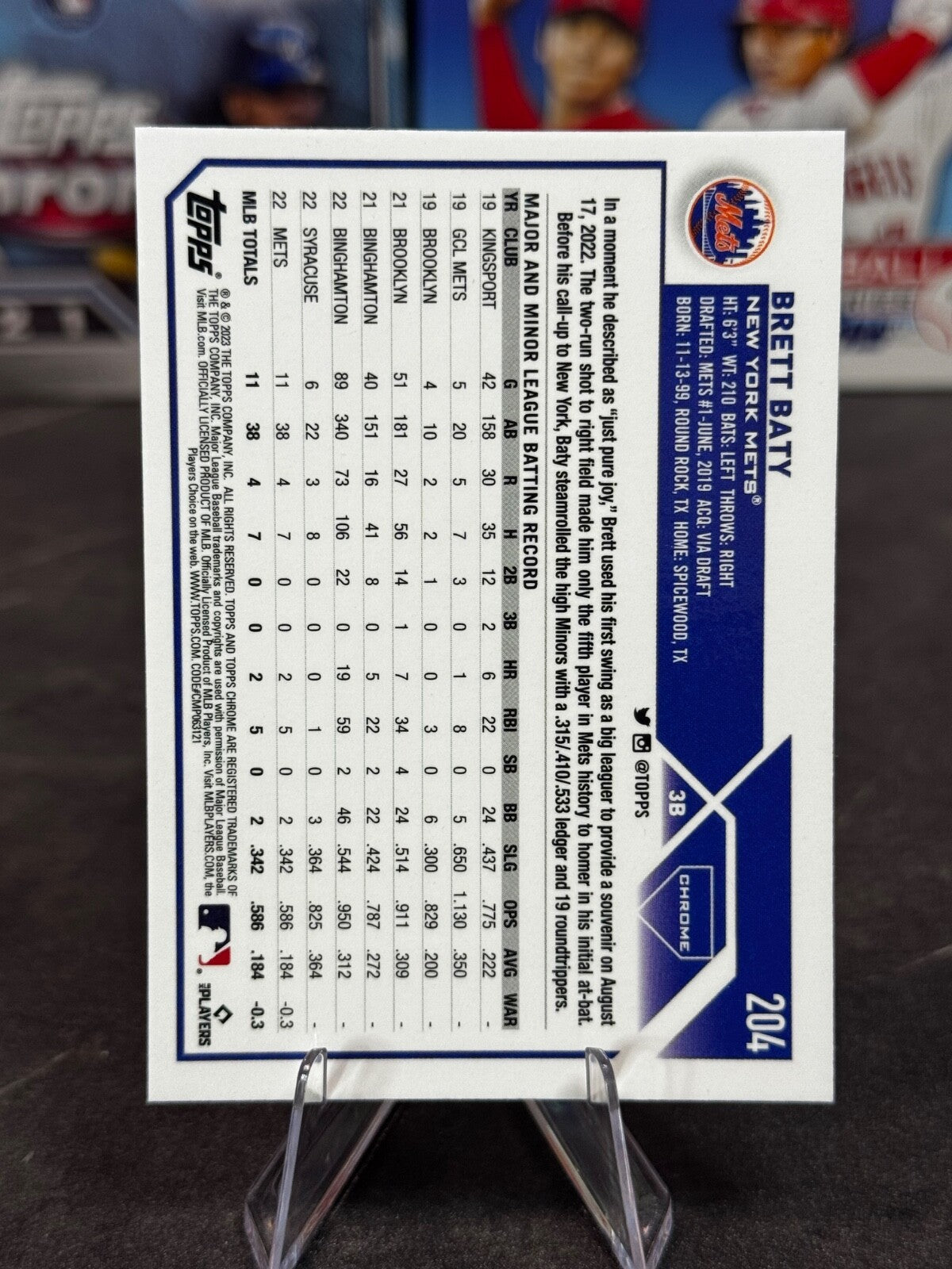 2023 Topps Chrome - Brett Baty #204 (RC)