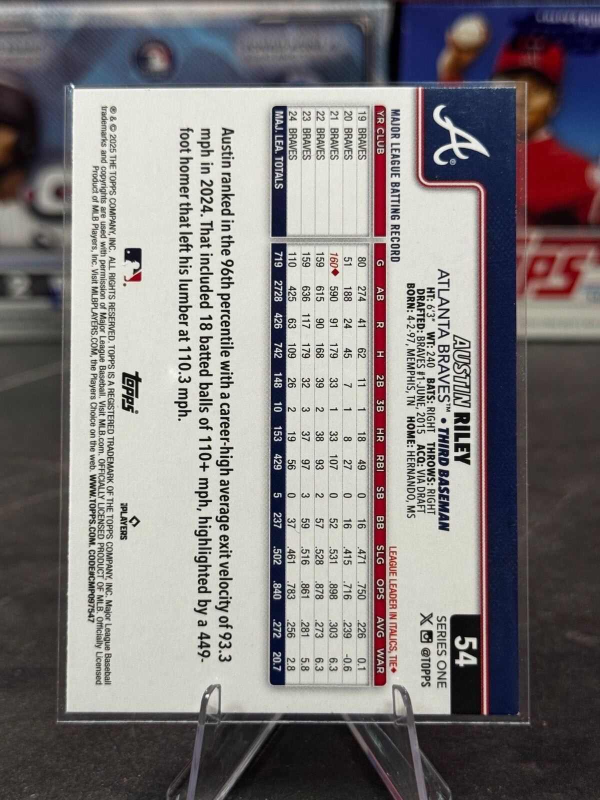 2025 Topps Series 1 - Austin Riley #54 Diamante Foil
