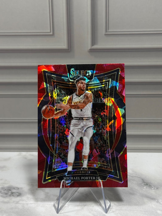 2024-25 Panini Select - Concourse Michael Porter Jr. #32 Red Cracked Ice Prizm