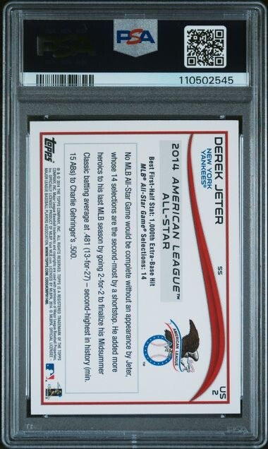 2014 Topps Update #US2 Derek Jeter Red Hot Foil PSA 9