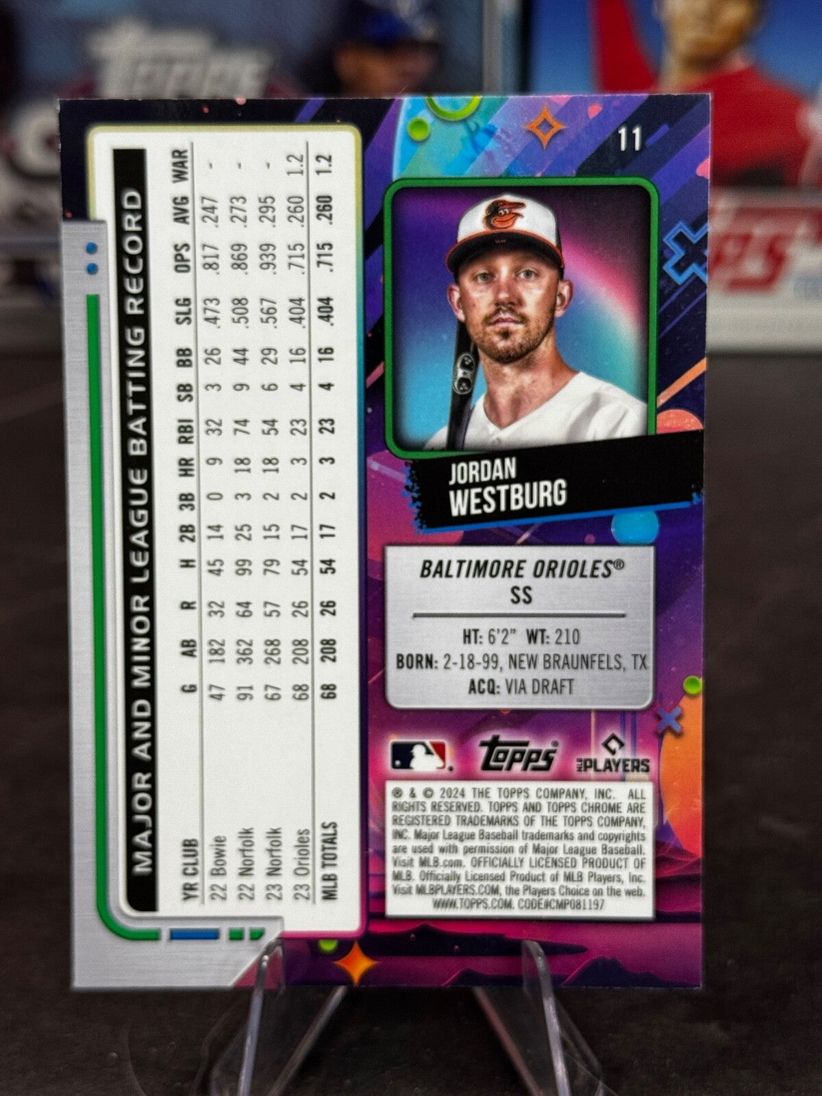 2024 Topps Cosmic Chrome - Jordan Westburg #11 (RC)