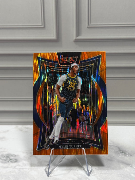 2024-25 Panini Select - #4 Myles Turner Orange Flash Prizm PACERS