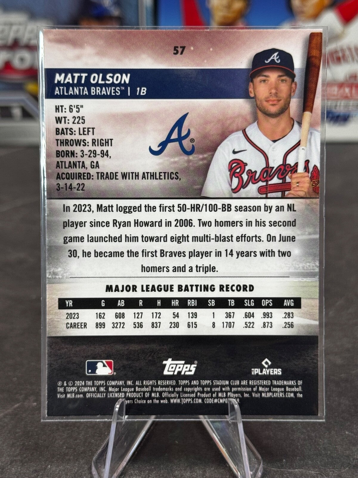 2024 Topps Stadium Club - Matt Olson #57 Chrome