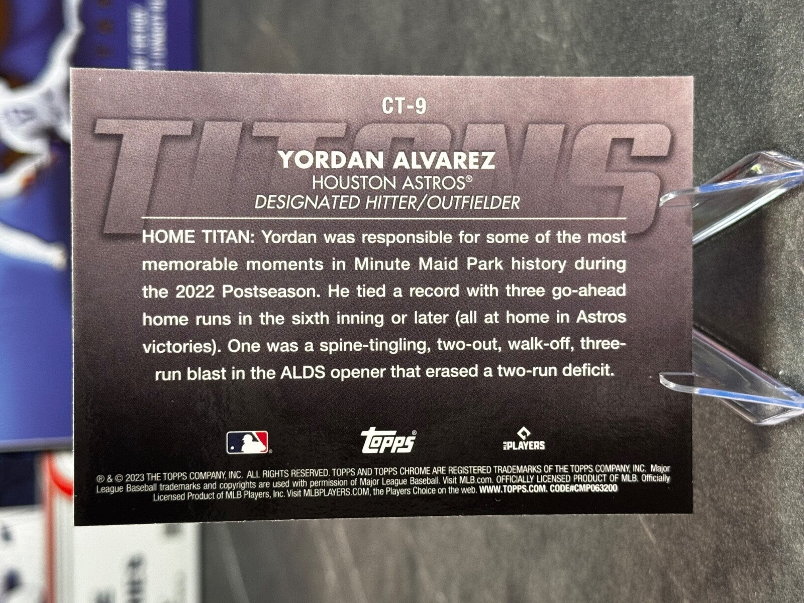 2023 Topps Chrome - Chrome Titans Yordan Alvarez #CT-9