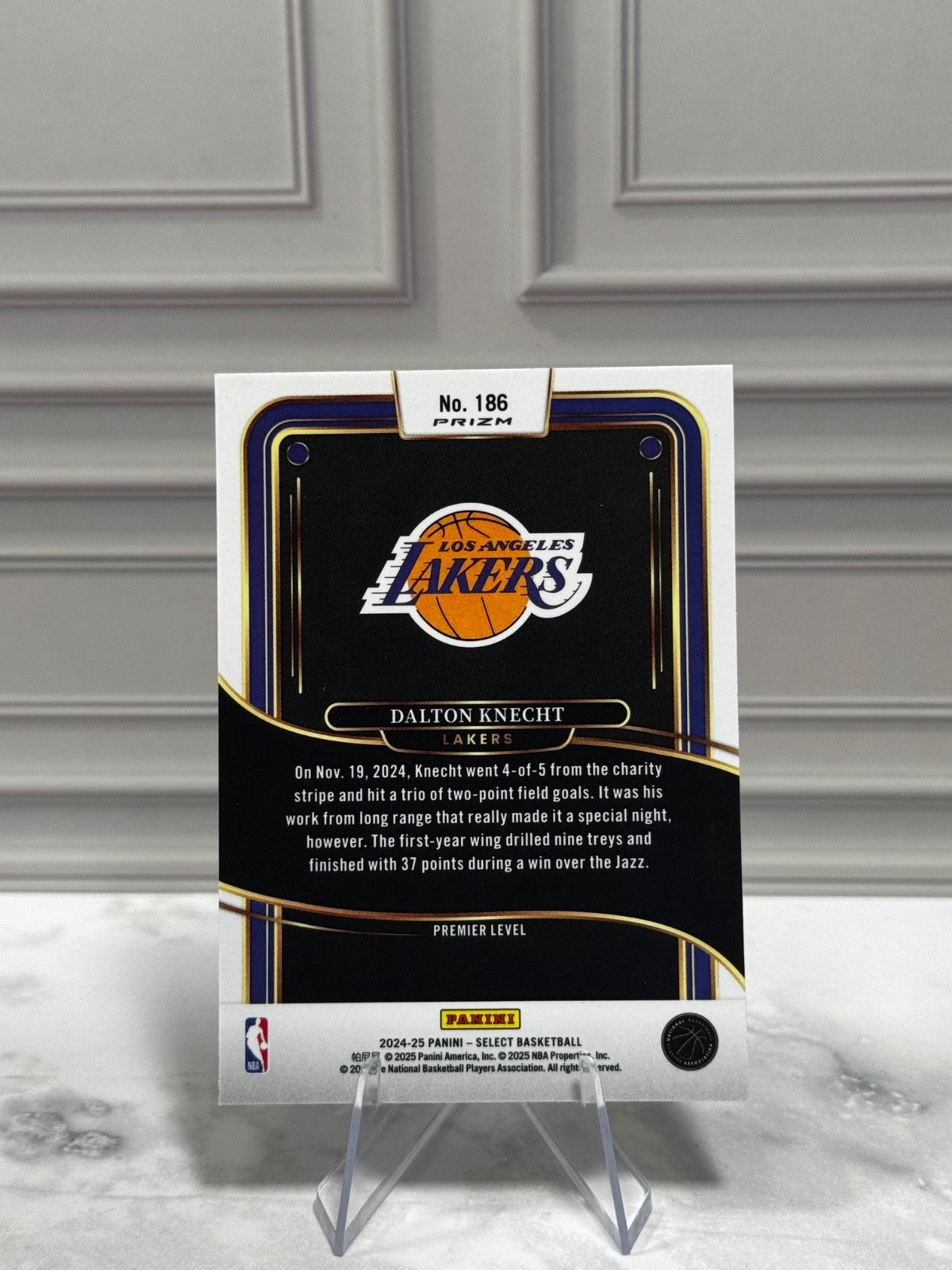 2024-25 Panini Select - Premier Level Dalton Knecht #186 Red Cracked Ice (RC)
