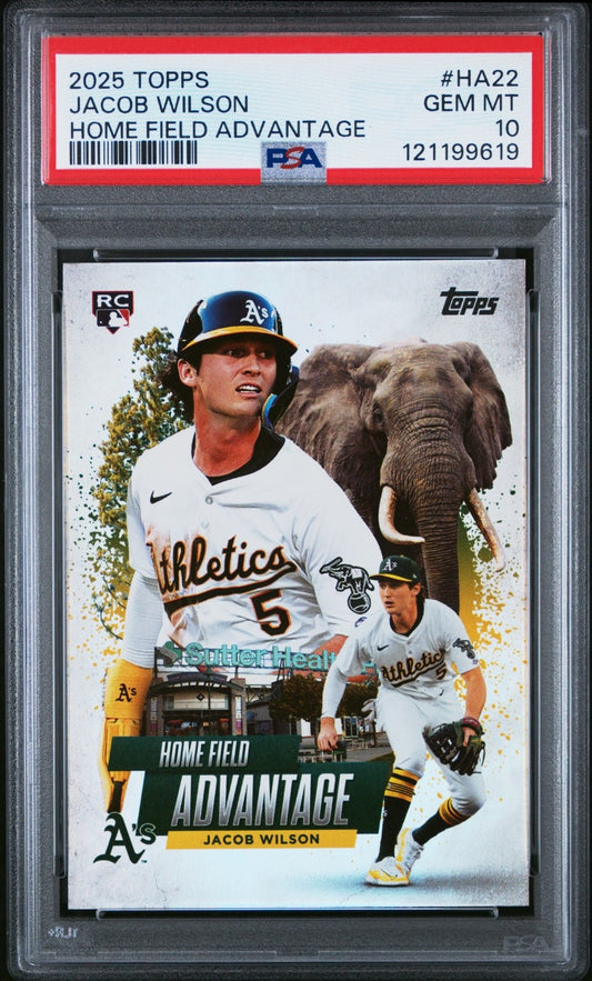 2025 TOPPS HOME FIELD ADVANTAGE #HA22 JACOB WILSON ROOKIE RC PSA 10 LOW POP!