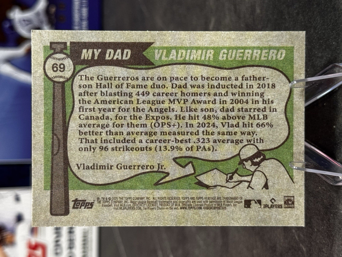 2025 Topps Heritage Baseball #69 Vladimir Guerrero / Vladimir Jr Father & Son