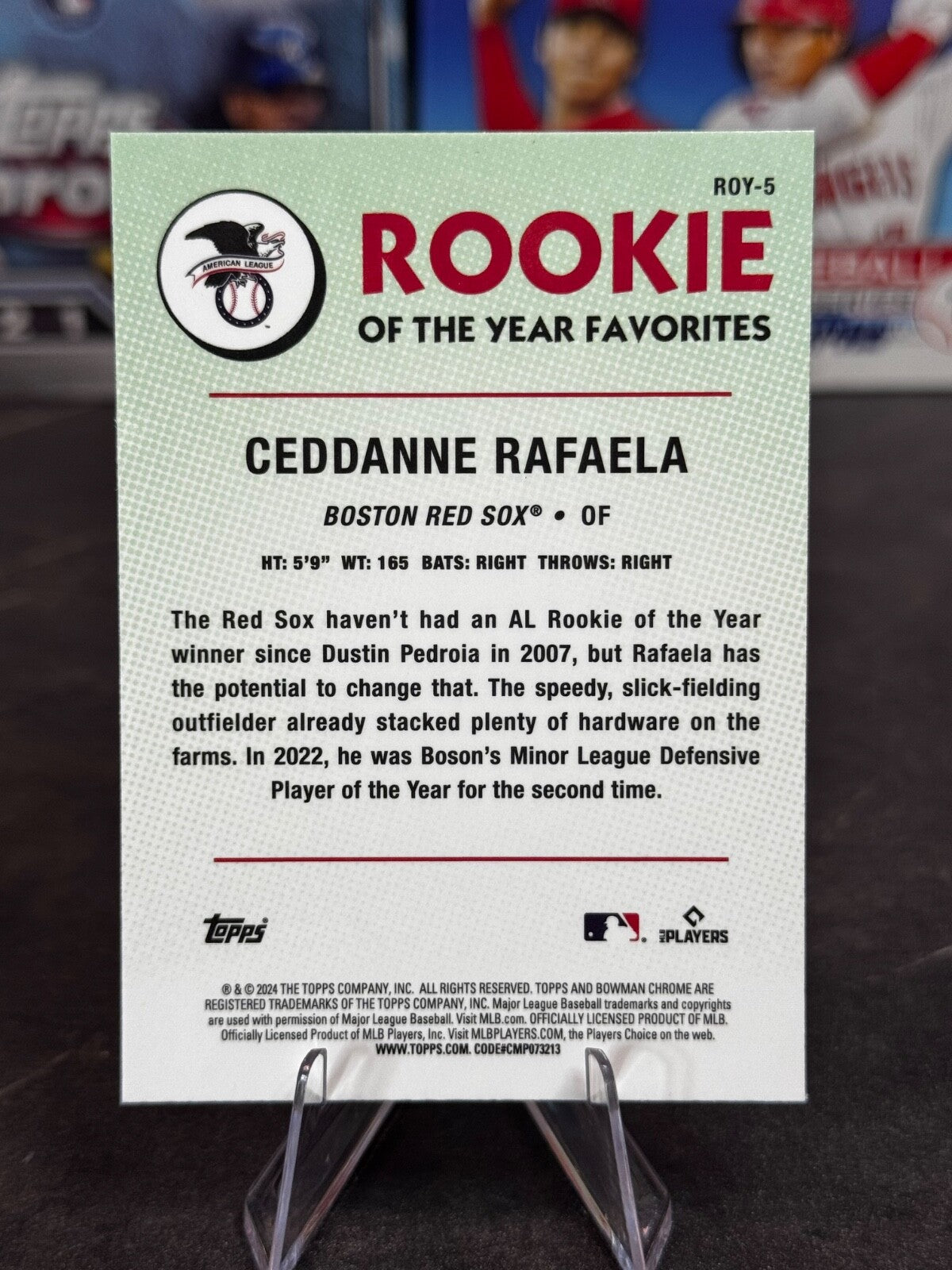 2024 Bowman - Rookie of the Year Favorites Ceddanne Rafaela #ROY-5 (RC)