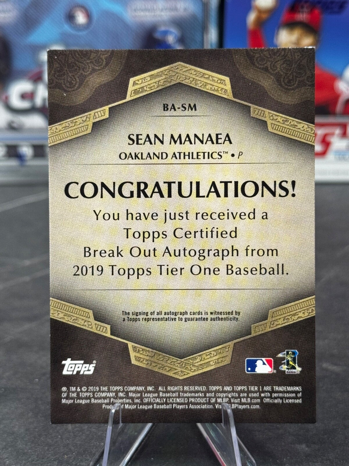 2019 Topps Tier One - Breakout Autographs Sean Manaea #BA-SM /250 (AU)