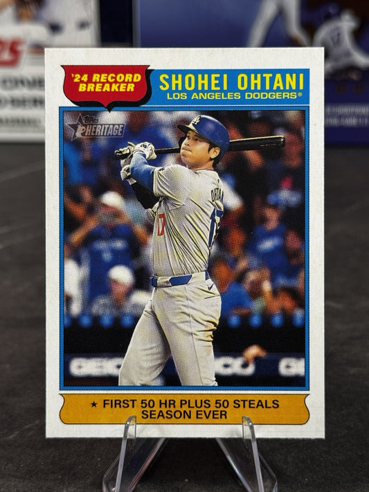 2025 Topps Heritage - Shohei Ohtani #1 50/50 Record Breaker Los Angeles Dodgers