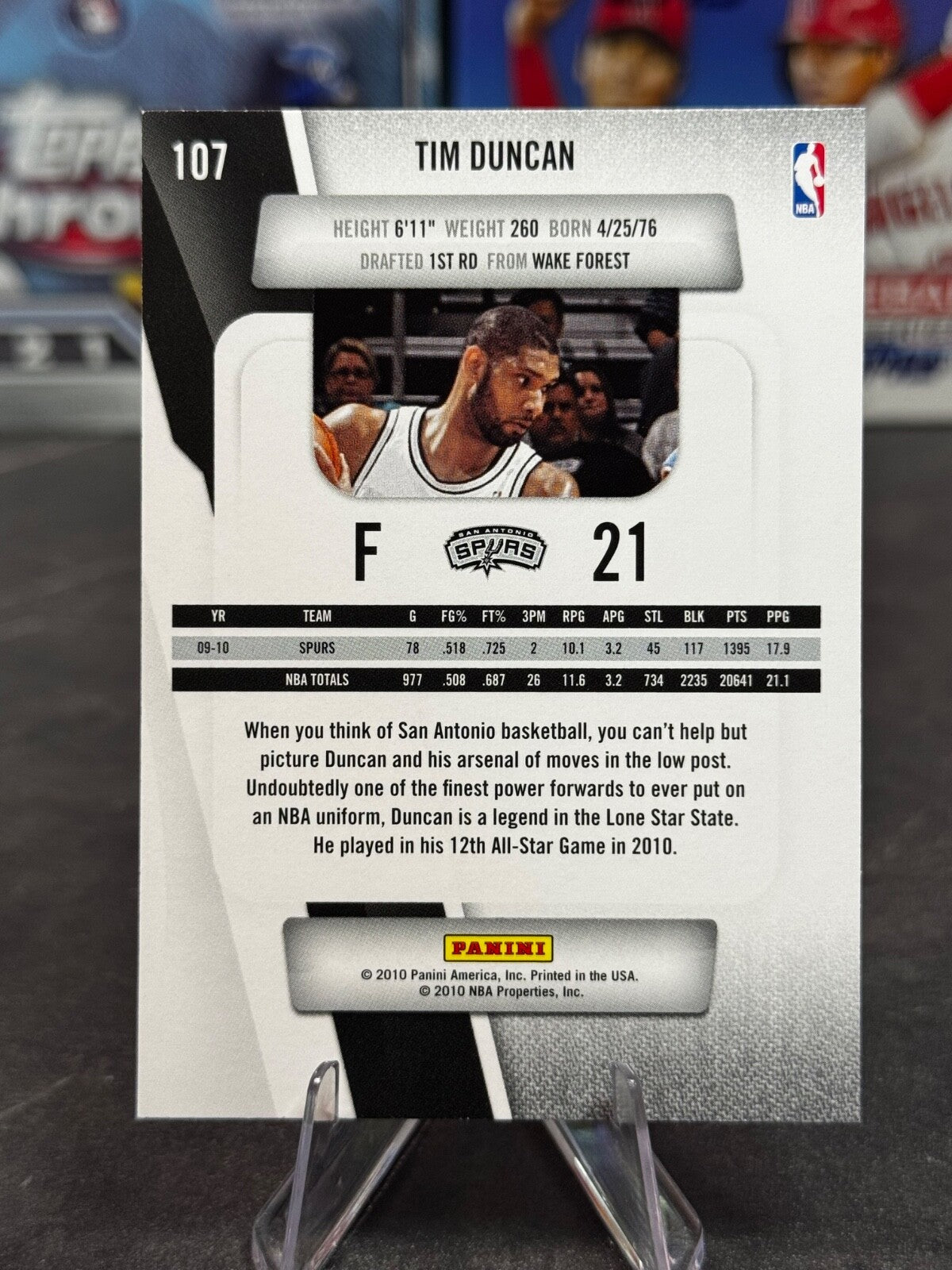 2010-11 Prestige - Tim Duncan #107