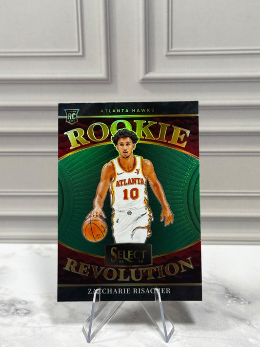 2025 Panini Select - Rookie Revolution Zaccharie Risacher #21 Green Prizm (RC)