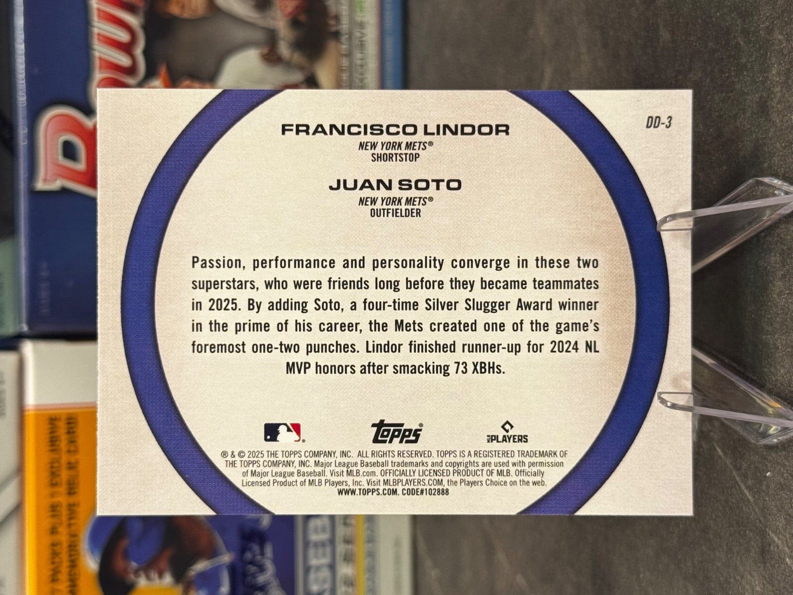 2025 Topps Series 2 - #DD-3 Dynamic Duos Francisco Lindor/Juan Soto METS