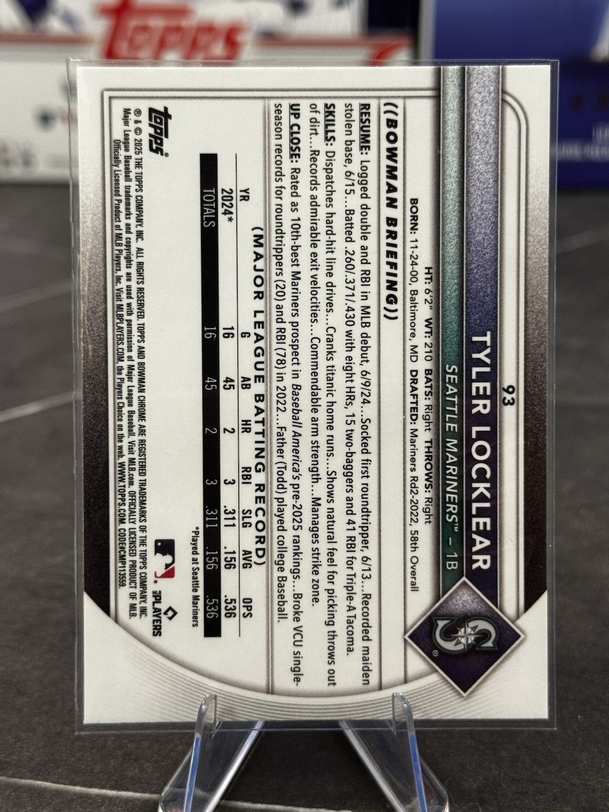 2025 Bowman - Tyler Loclear #90 RED RC Refractor Rookie (RC) TOPPS REDEMPTION