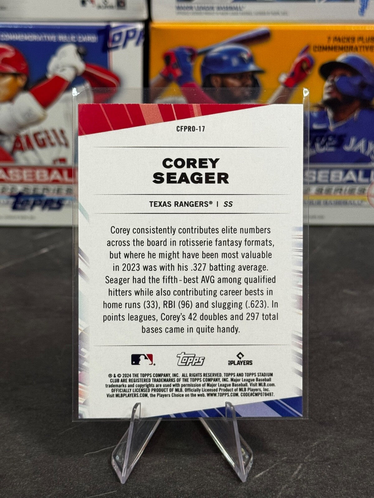2024 Topps Stadium Club - Chief Fantasy Professionals Corey Seager #CFPRO-17