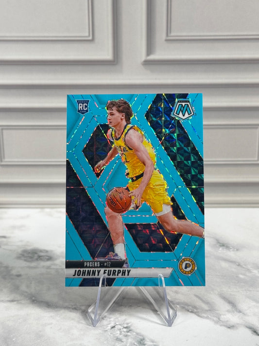 2024-25 Panini Mosaic - Rookies Johnny Furphy #202 Blue Flourescent /75 (RC)