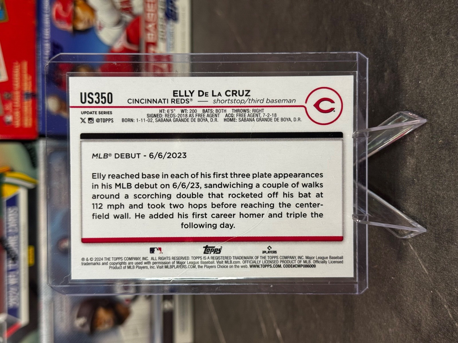 2024 Topps - Elly De La Cruz Rookie Debut #US350 (RC)