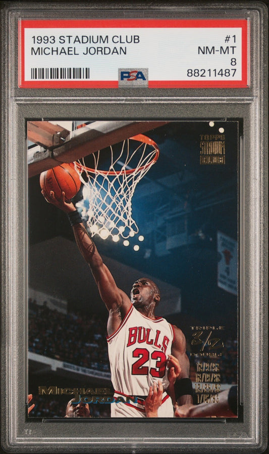 1993 Topps Stadium Club - #1 Michael Jordan PSA 8