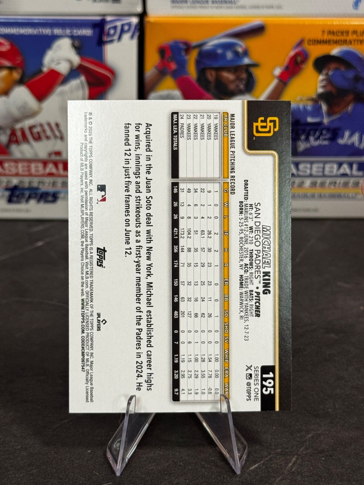 2025 Topps Series 1 - Michael King #195 Holofoil