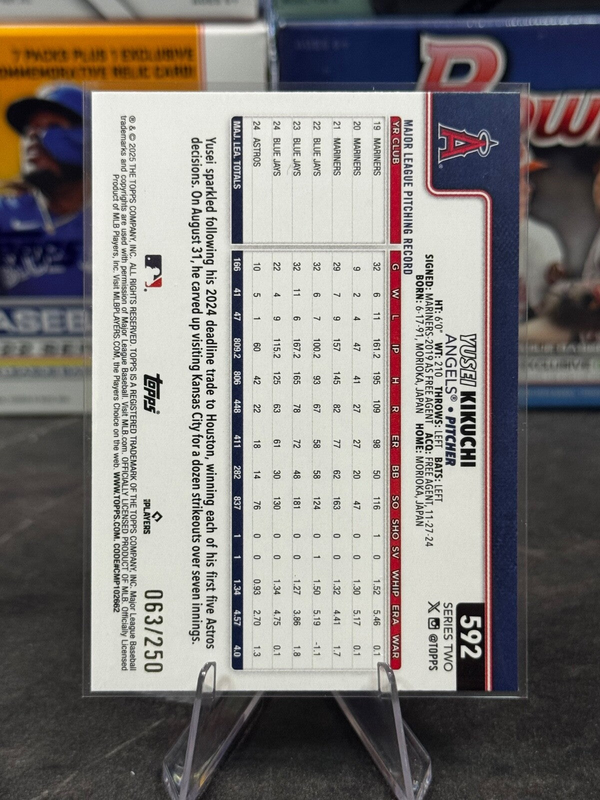 2025 Topps Series 2 - #592 Yusei Kikuchi Purple Foil /250 ANGELS