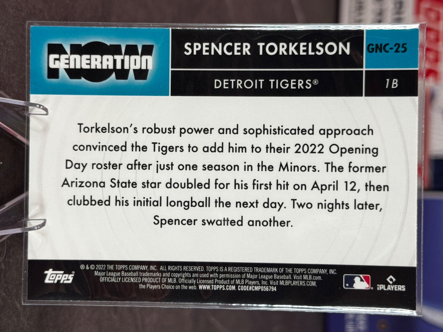 2022 Topps Chrome - Generation Now Chrome Spencer Torkelson #GNC-25 (RC)