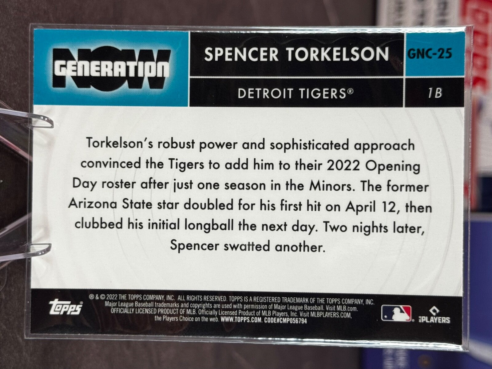 2022 Topps Chrome - Generation Now Chrome Spencer Torkelson #GNC-25 (RC)