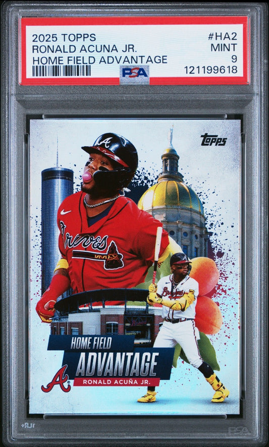2025 TOPPS HOME FIELD ADVANTAGE #HA2 RONALD ACUNA JR. PSA 9
