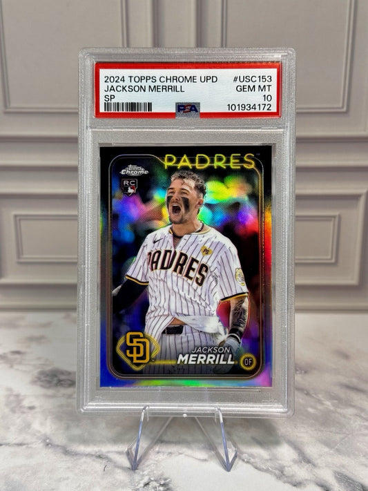 2024 Topps Chrome Update - Jackson Merrill Rookie Image Variation SP (RC) PSA 10