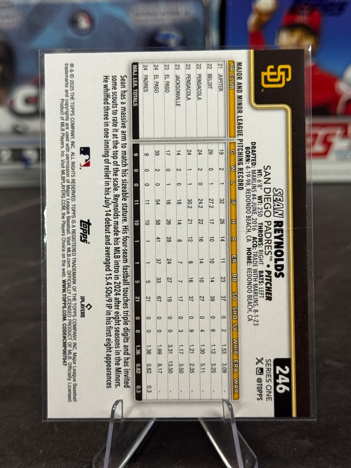2025 Topps Series 1 - Sean Reynolds #246 Rainbow Foilboard (RC)