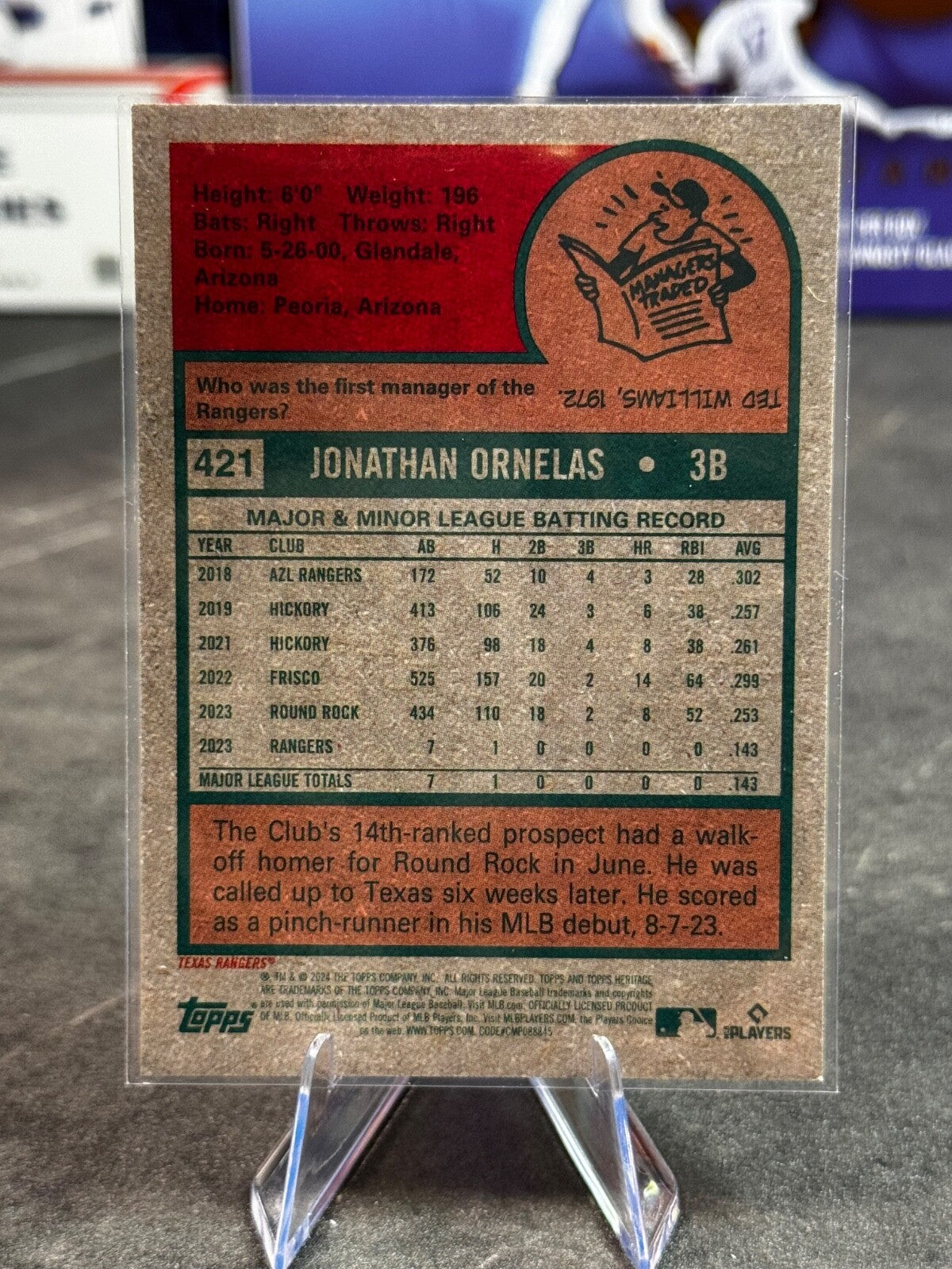 2024 Topps Chrome - Jonathan Ornelas #74 Purple Refractor (RC)