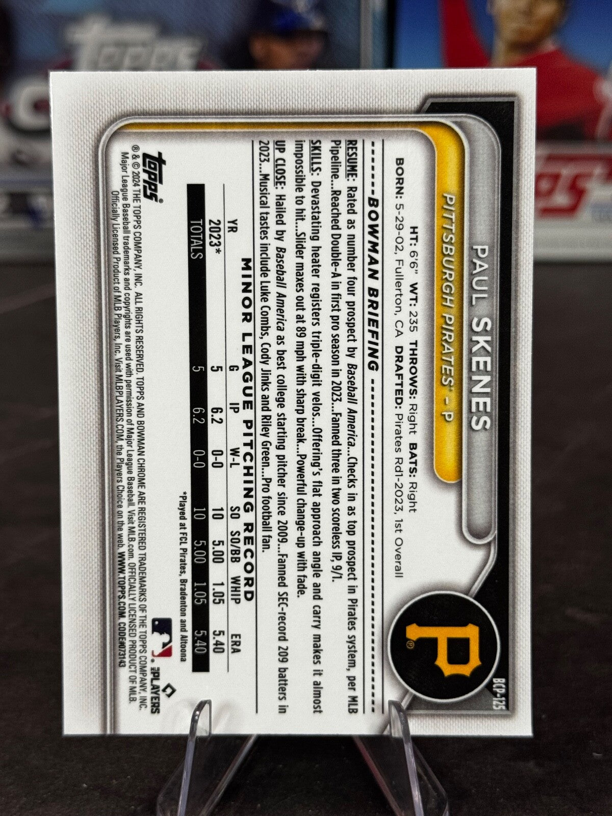 2024 Bowman - Chrome Prospects Paul Skenes #BCP-125 (RC)