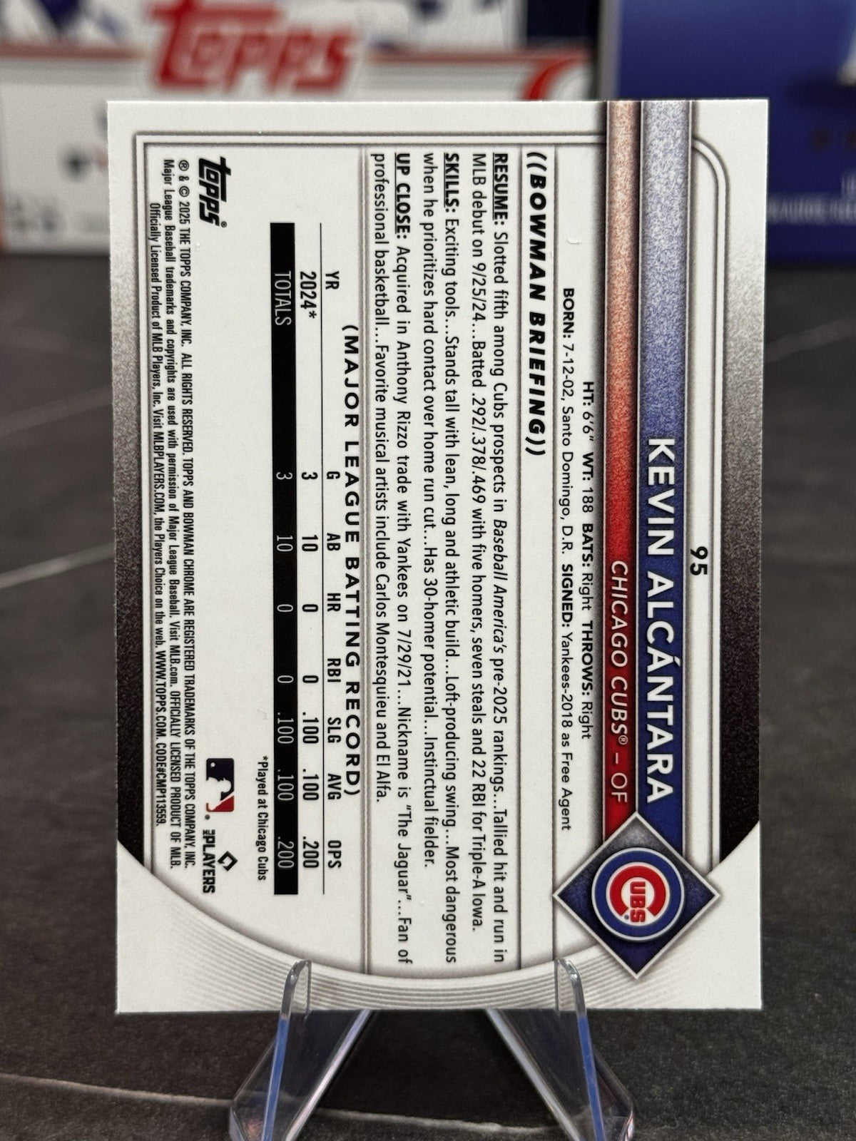 2025 Bowman - Kevin Alcantara #95 Red Rookie Redemption (RC) Cubs