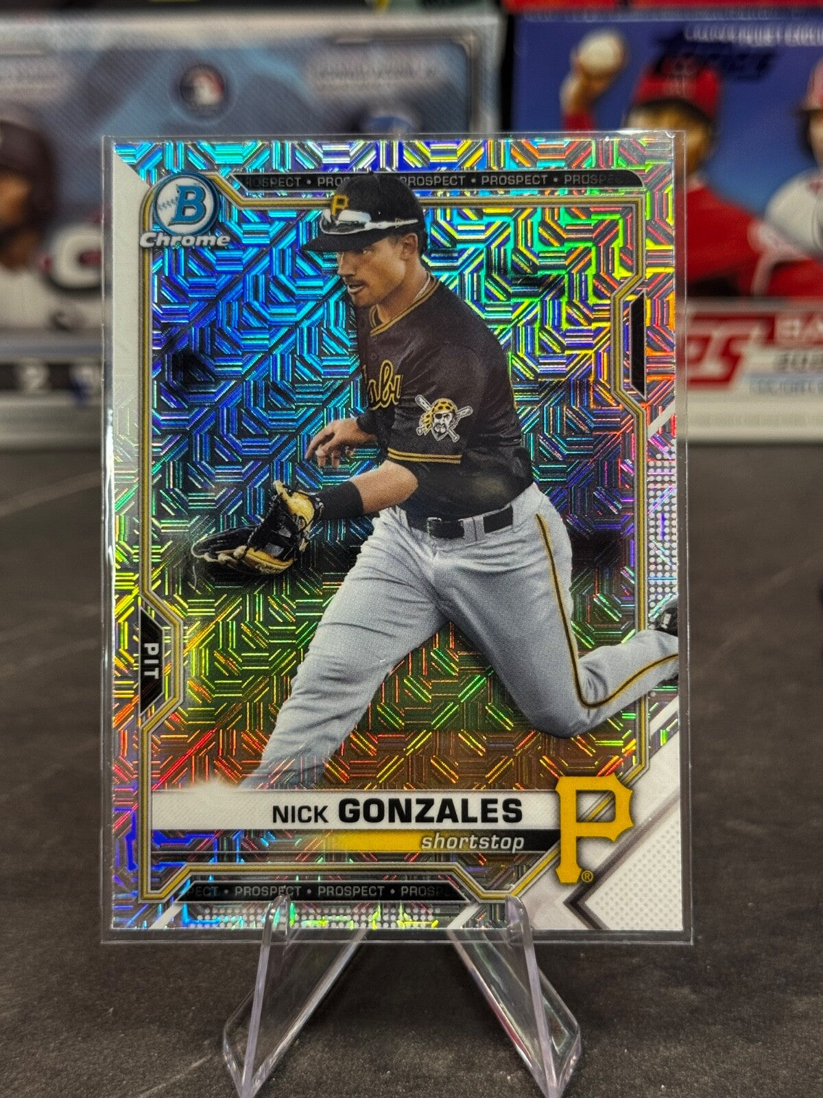 2021 Bowman - Chrome Prospects Nick Gonzales #BCP-34 Mojo Refractor (RC)