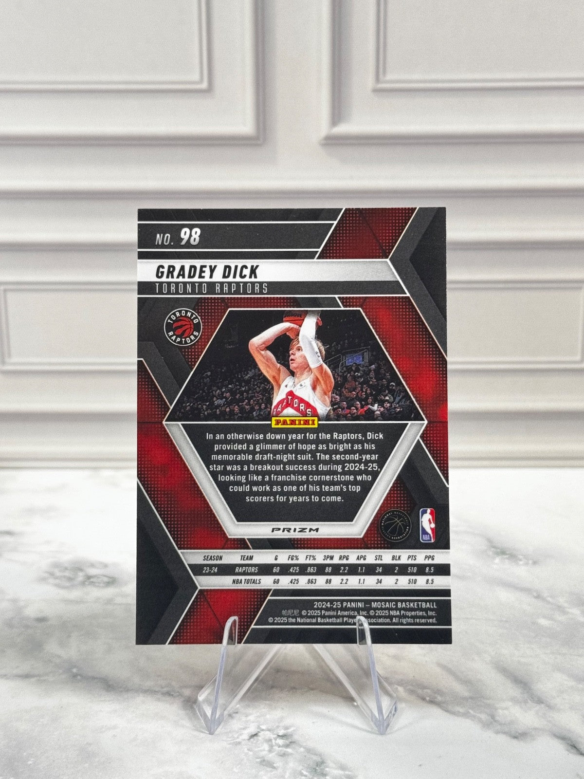2024-25 Panini Mosaic - Gradey Dick #98 Reactive Yellow Mosaic Prizm