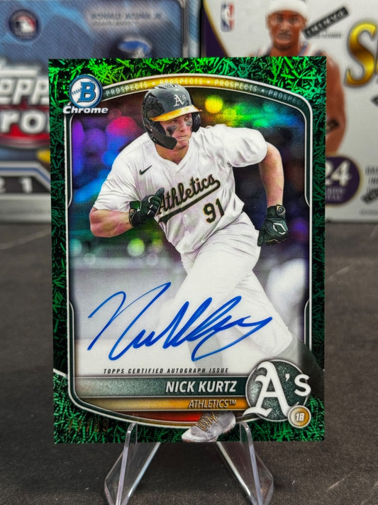 2025 Bowman Chrome - Nick Kurtz Green Grass Refractor Auto /99