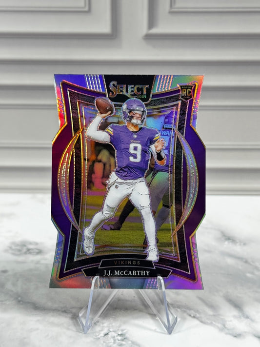 2024 Panini Select - Concourse J.J. McCarthy #24 Silver Prizm Die-Cut (RC)